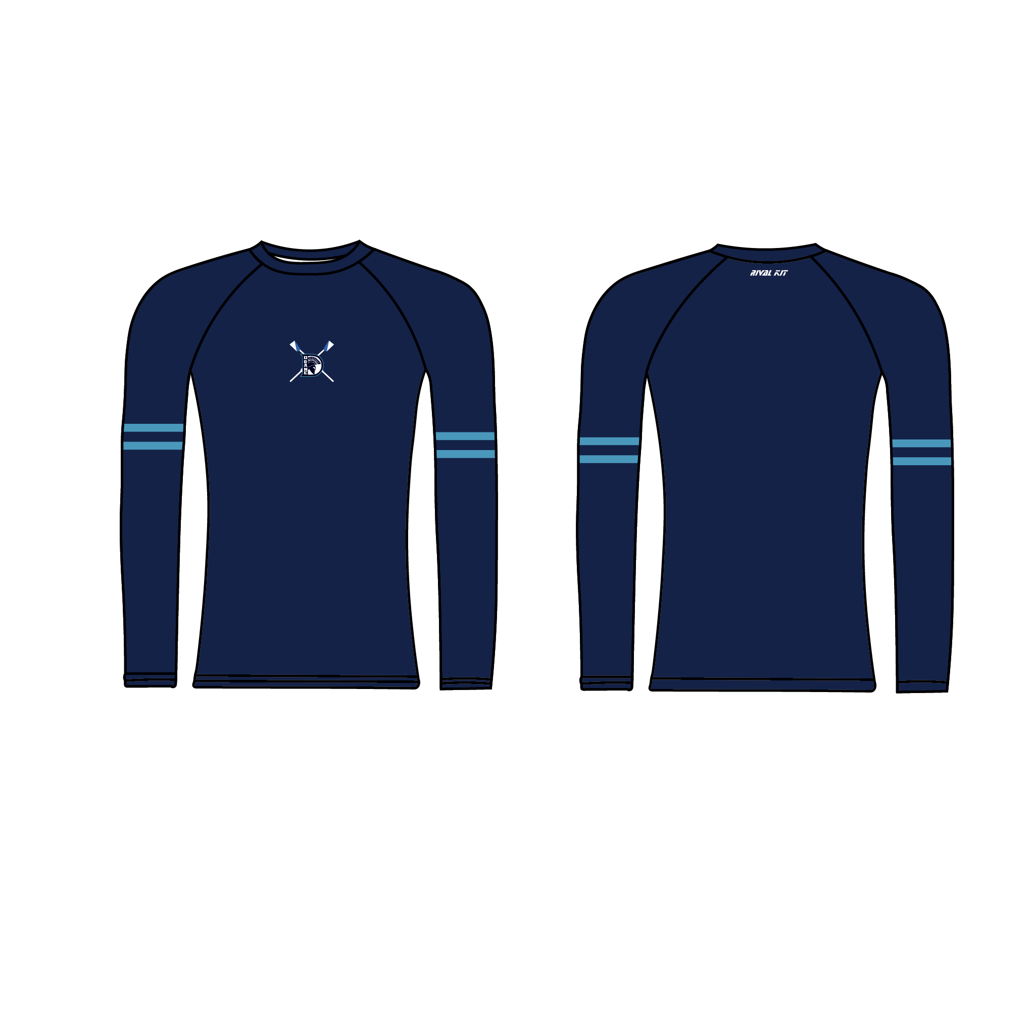 Doane Academy Crew Long Sleeve Base Layer - Striped