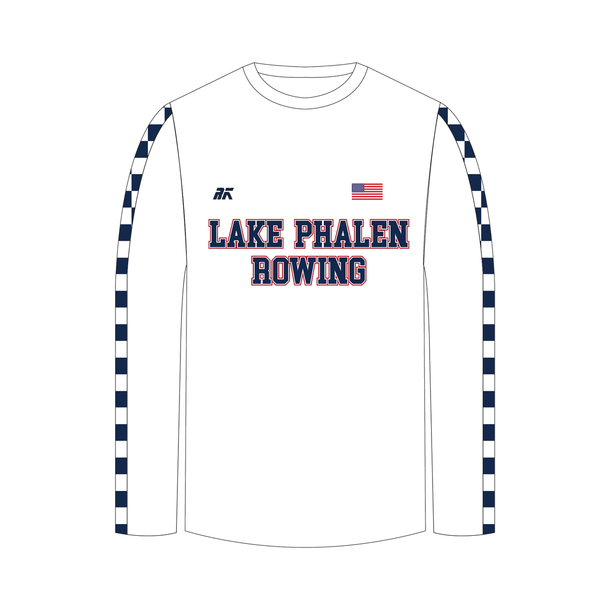 Lake Phalen Rowing Checked Bespoke Long Sleeve Gym T-Shirt