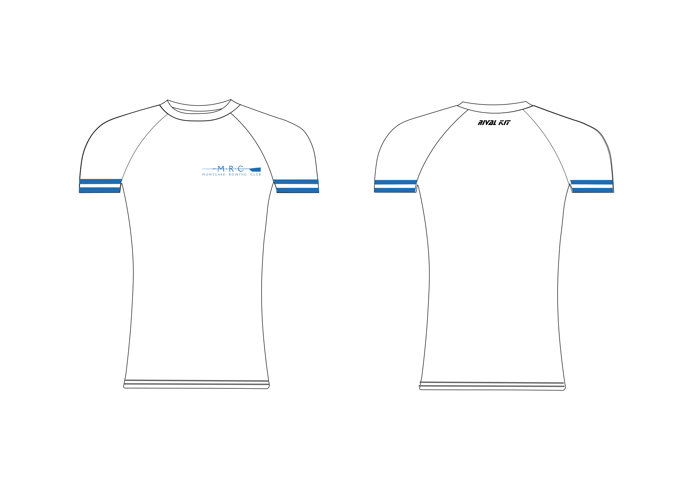 Montlake Rowing Club Blue Stripes Short Sleeve Base-Layer
