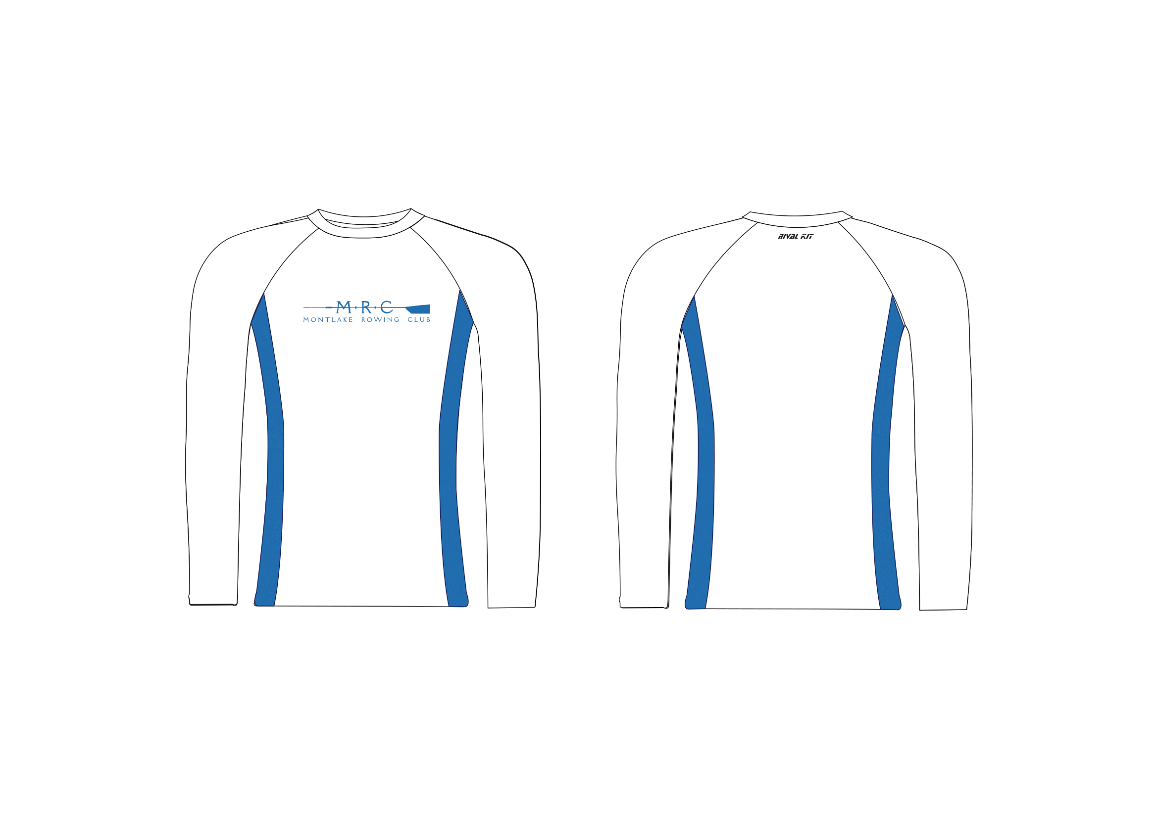 Montlake Rowing Club White Long Sleeve Base-Layer