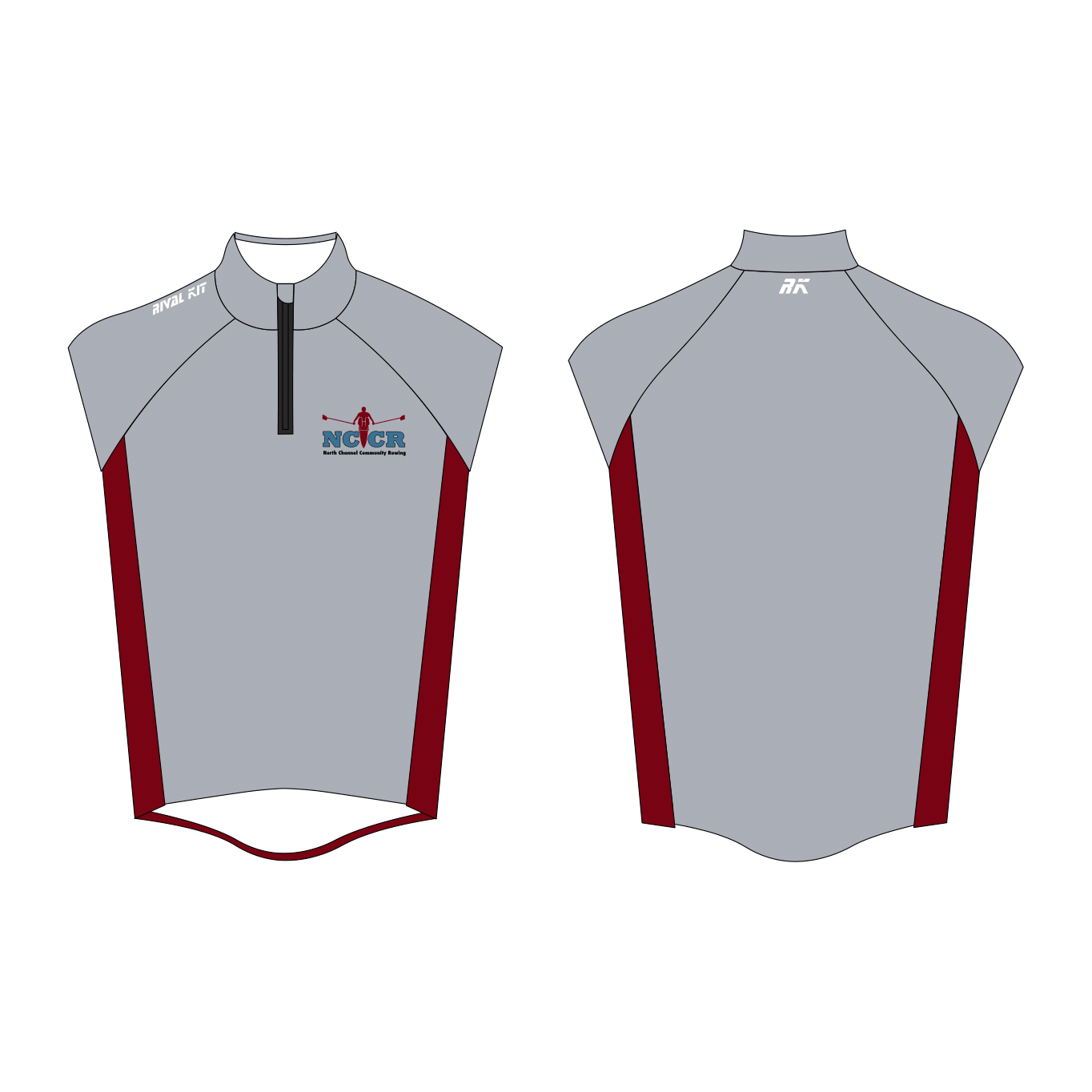 North Channel Community Rowing Thermal Gilet Grey