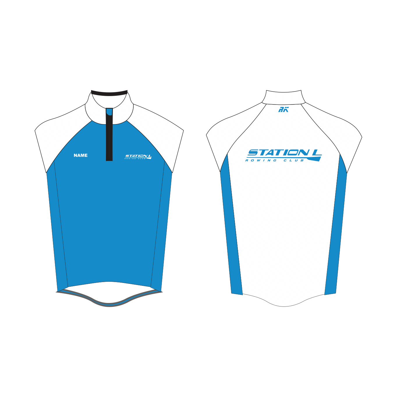 Station L Rowing Club White Thermal Gilet