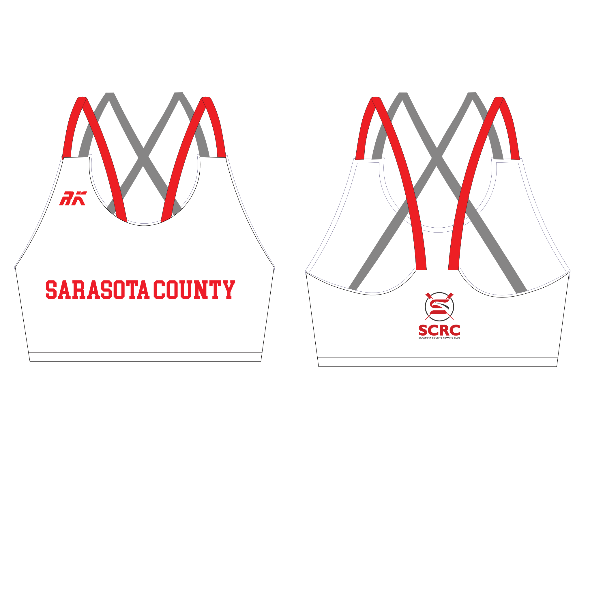 Sarasota County Rowing Club Strappy Sports Bra