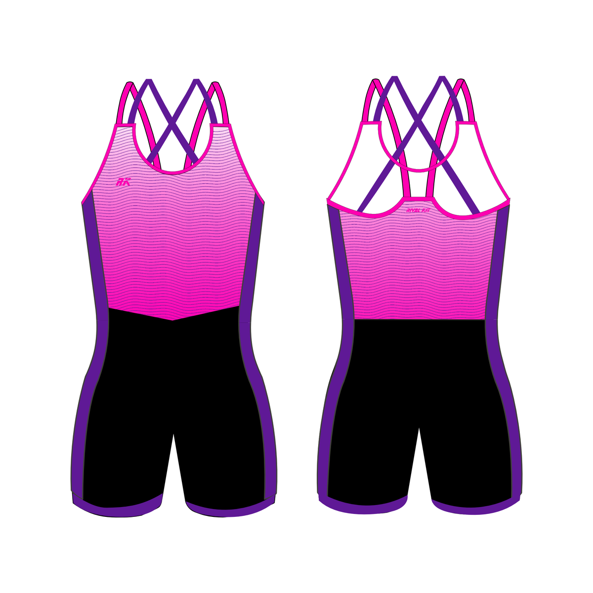Rival Kit High Viz Collection Strappy AIOX Magenta/Purple Waves