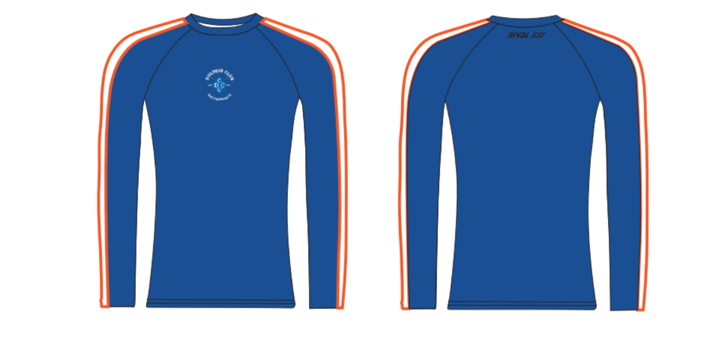 Dolphin Club Orange stripe Long Sleeve Base Layer
