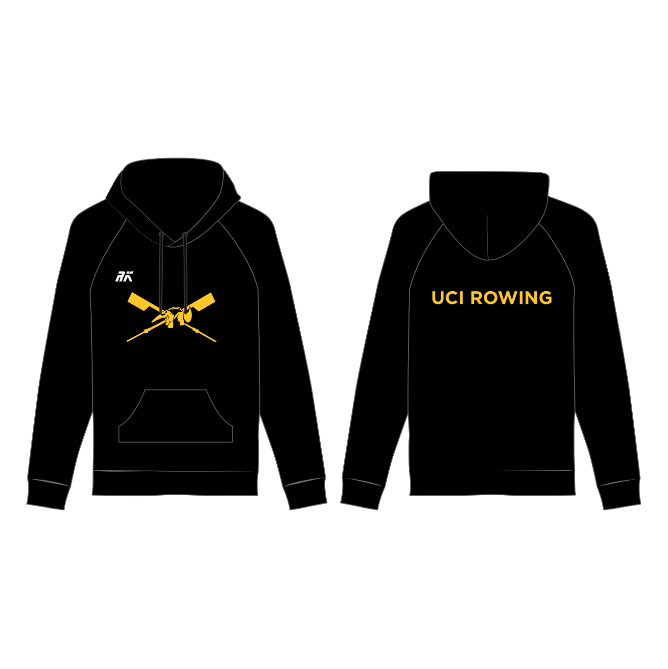 UCI Rowing Black Logo Hoodie