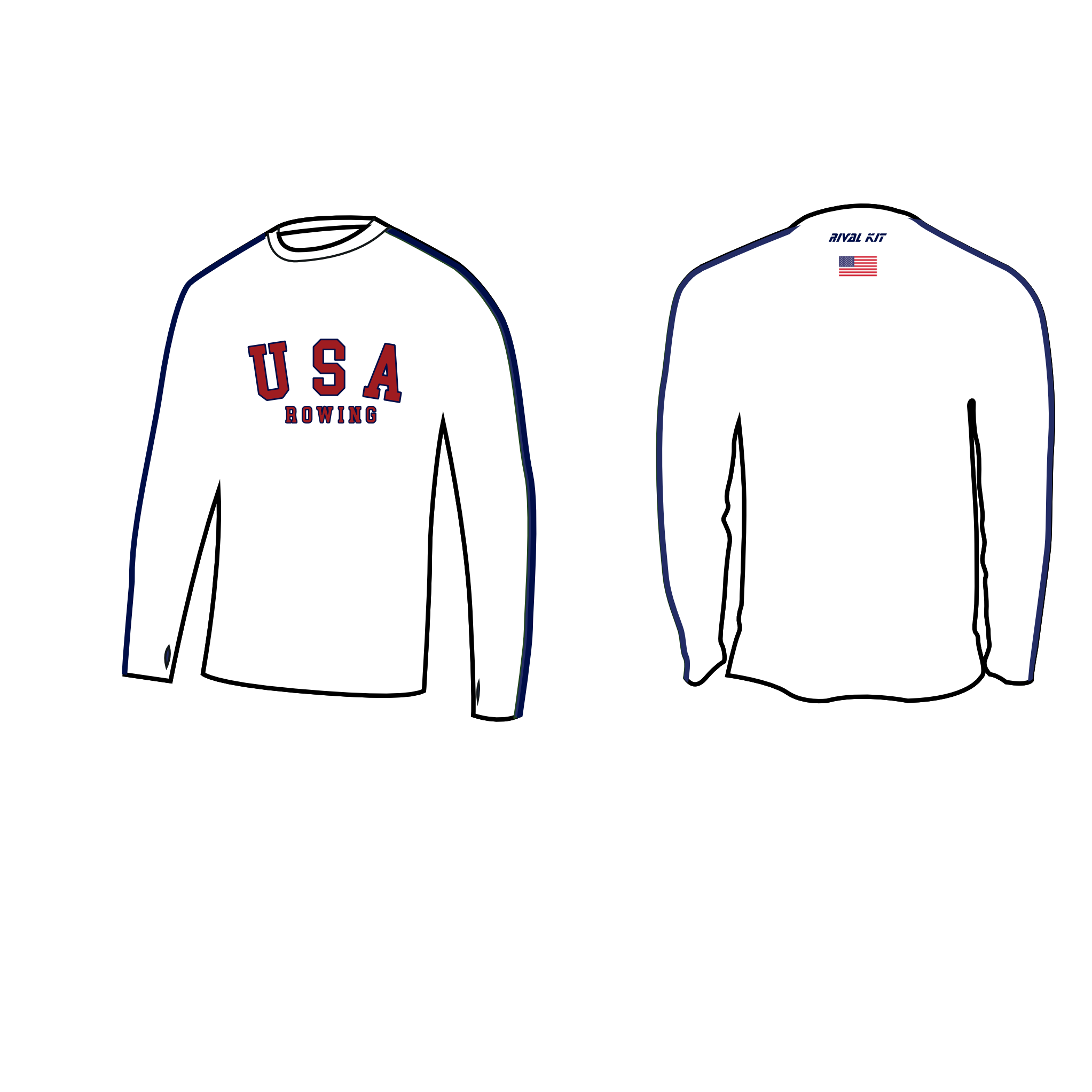 USA ROWING 201 LONG SLEEVE Gymt WHITE