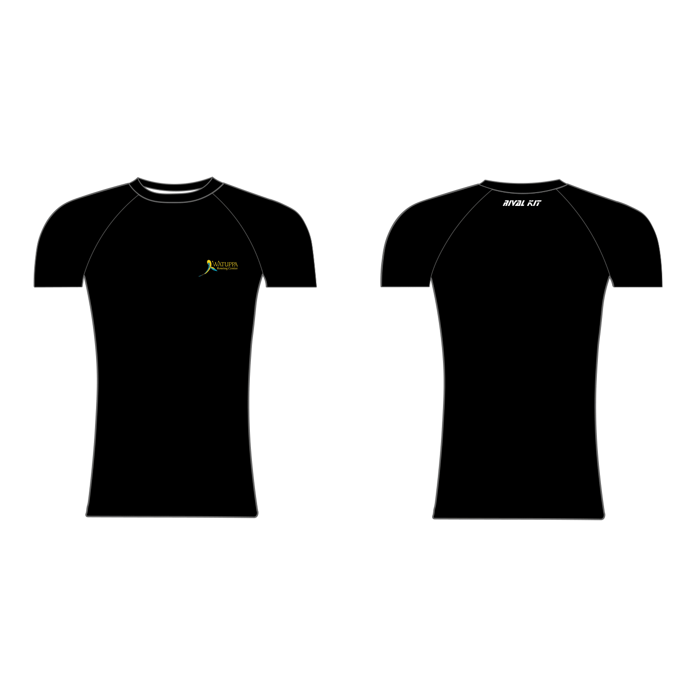 Watuppa Rowing Center Black Short Sleeve Base-Layer