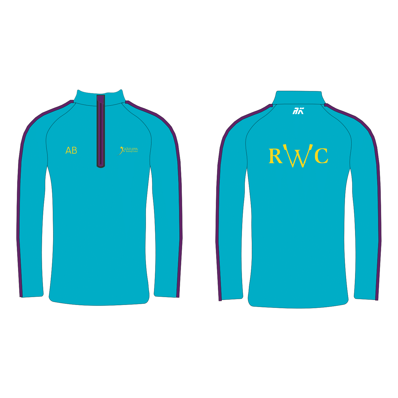 Watuppa Rowing Center Performance Q-Zip Teal