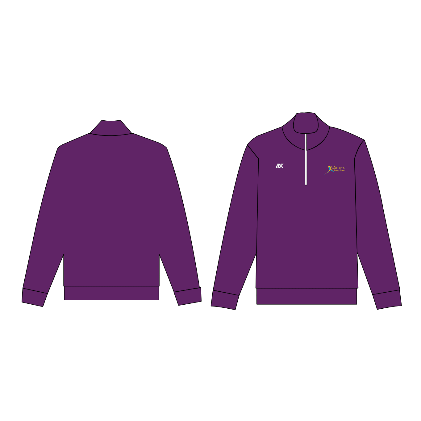 Watuppa Rowing Center Cotton Q-Zip Purple