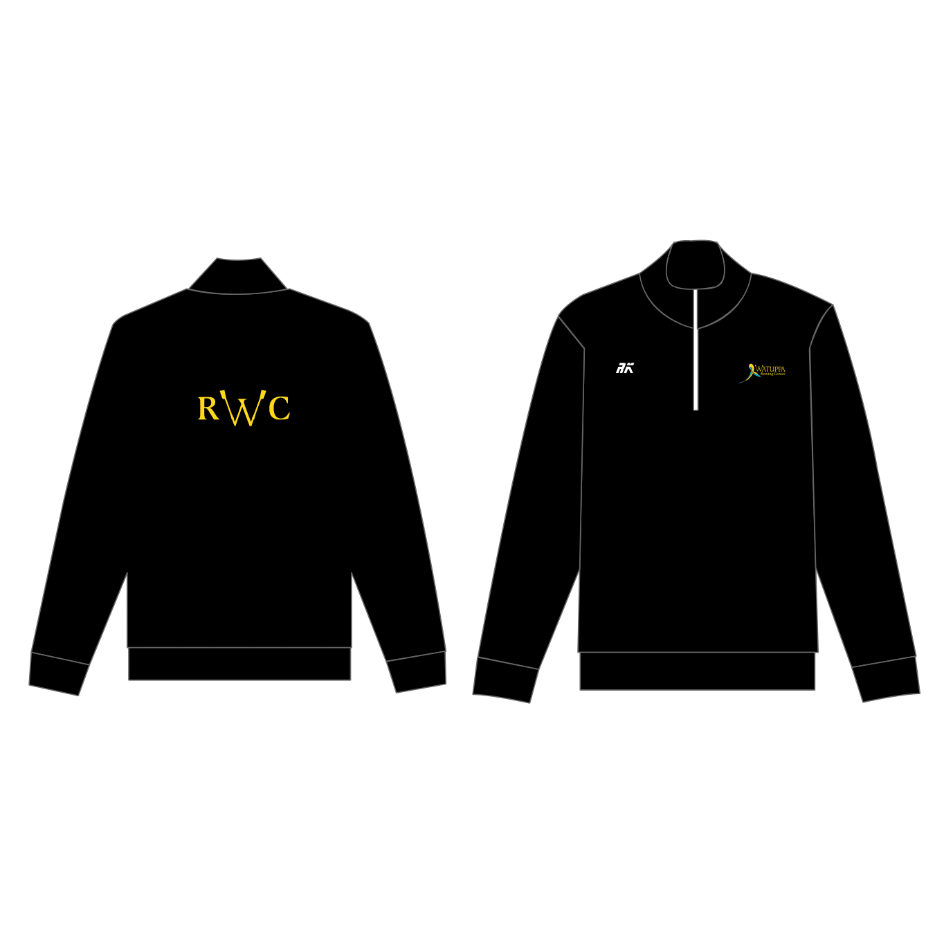Watuppa Rowing Center Cotton Q-Zip Black