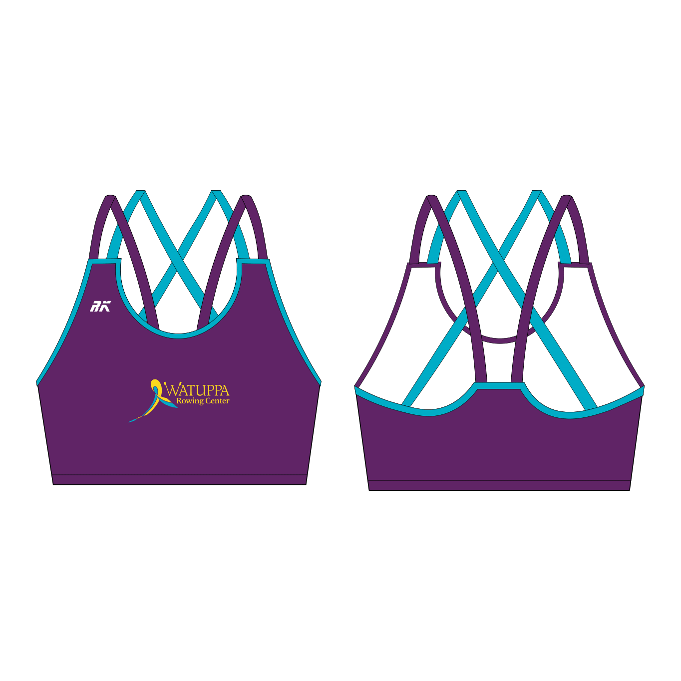 Watuppa Rowing Center Strappy Sports Bra