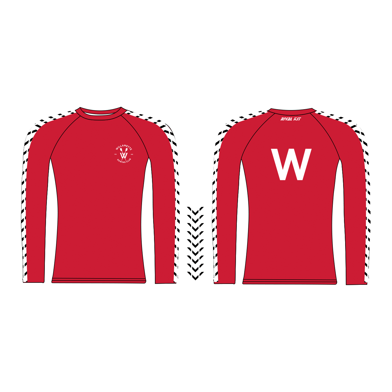 Willamette Rowing Club Red Long Sleeve Base-Layer