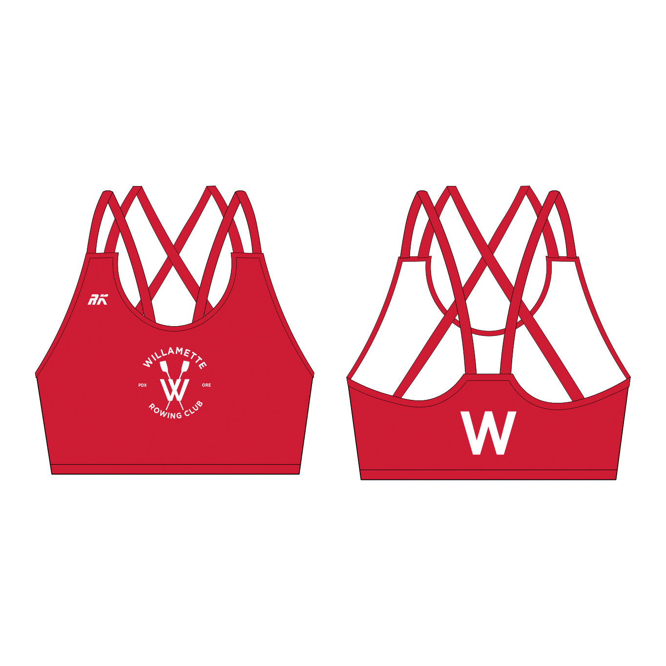 Willamette Rowing Club Strappy Sports Bra