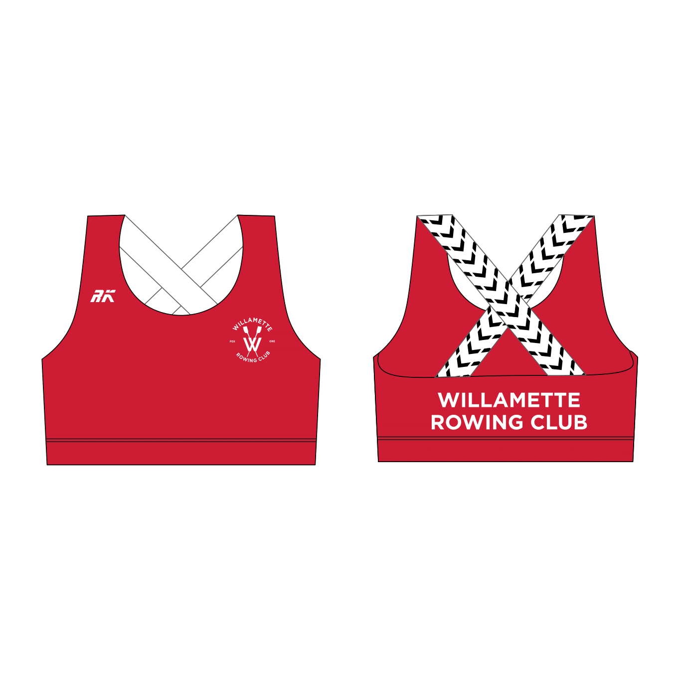 Willamette Rowing Club Cross Backed Sports Bra
