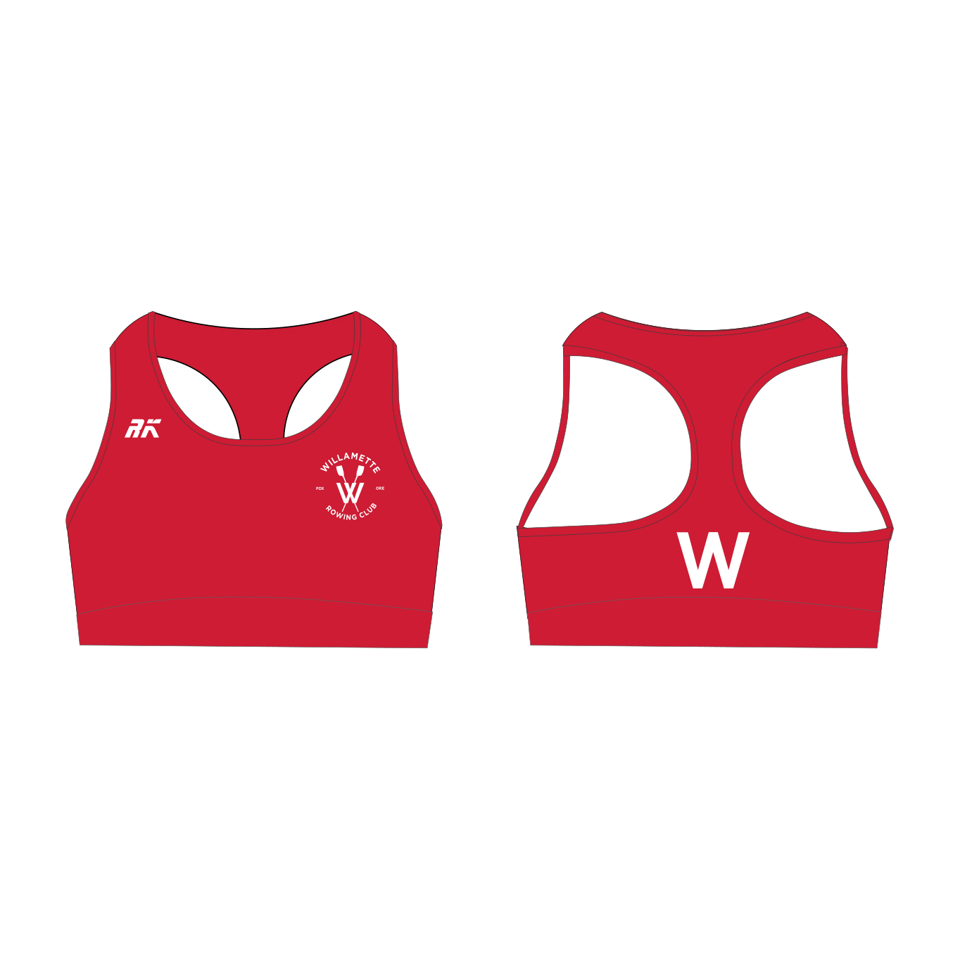 Willamette Rowing Club Racer Back Sports Bra