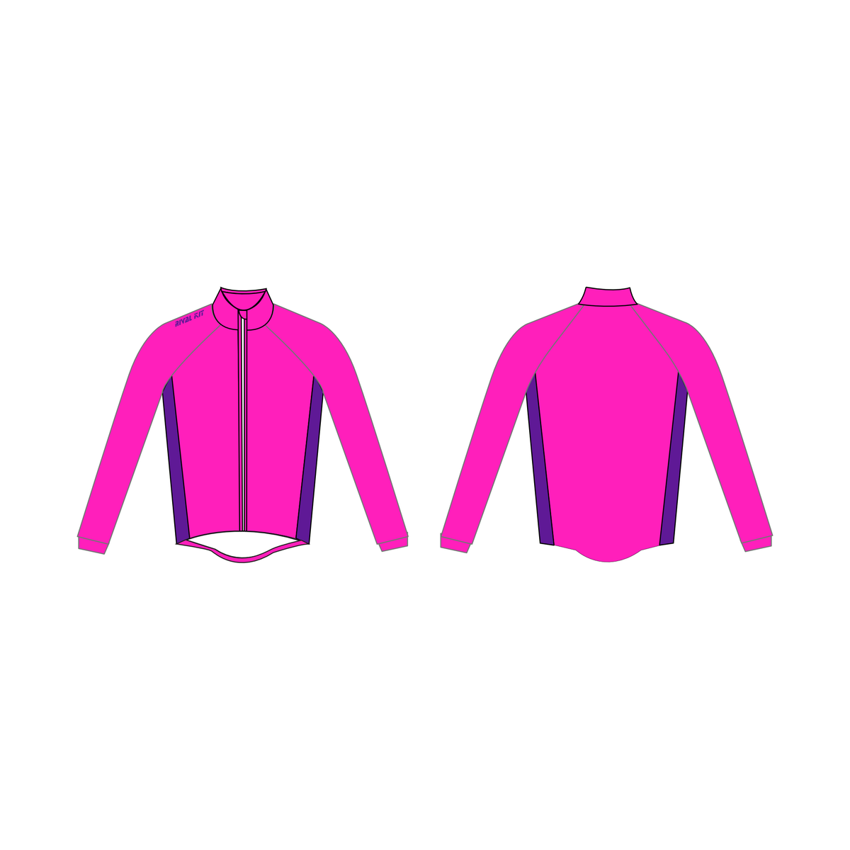 Rival Kit High Viz Splash Jacket Thermal Magenta FULL ZIP