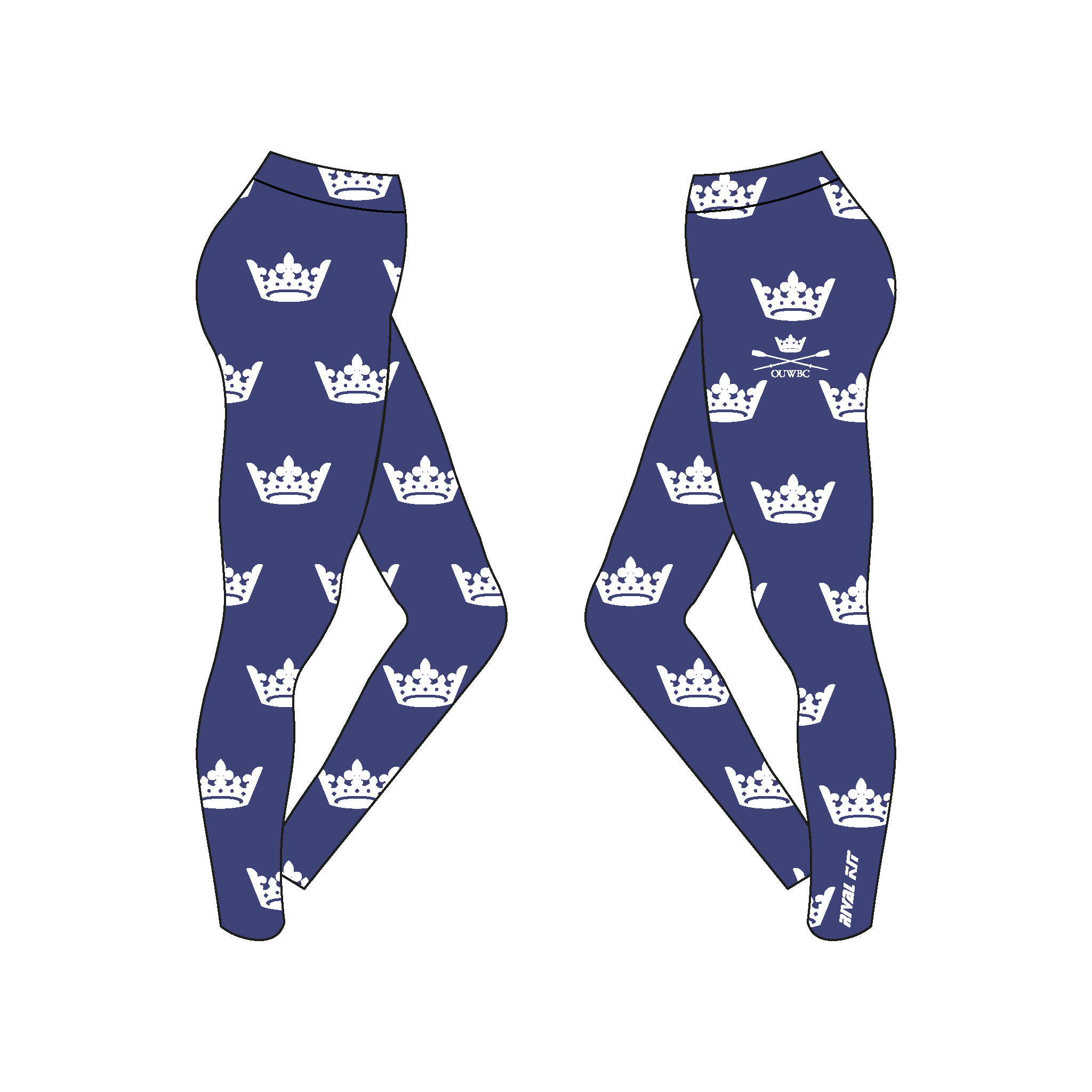 Oxford University Women's Boat Club Crest Pattern Leggings