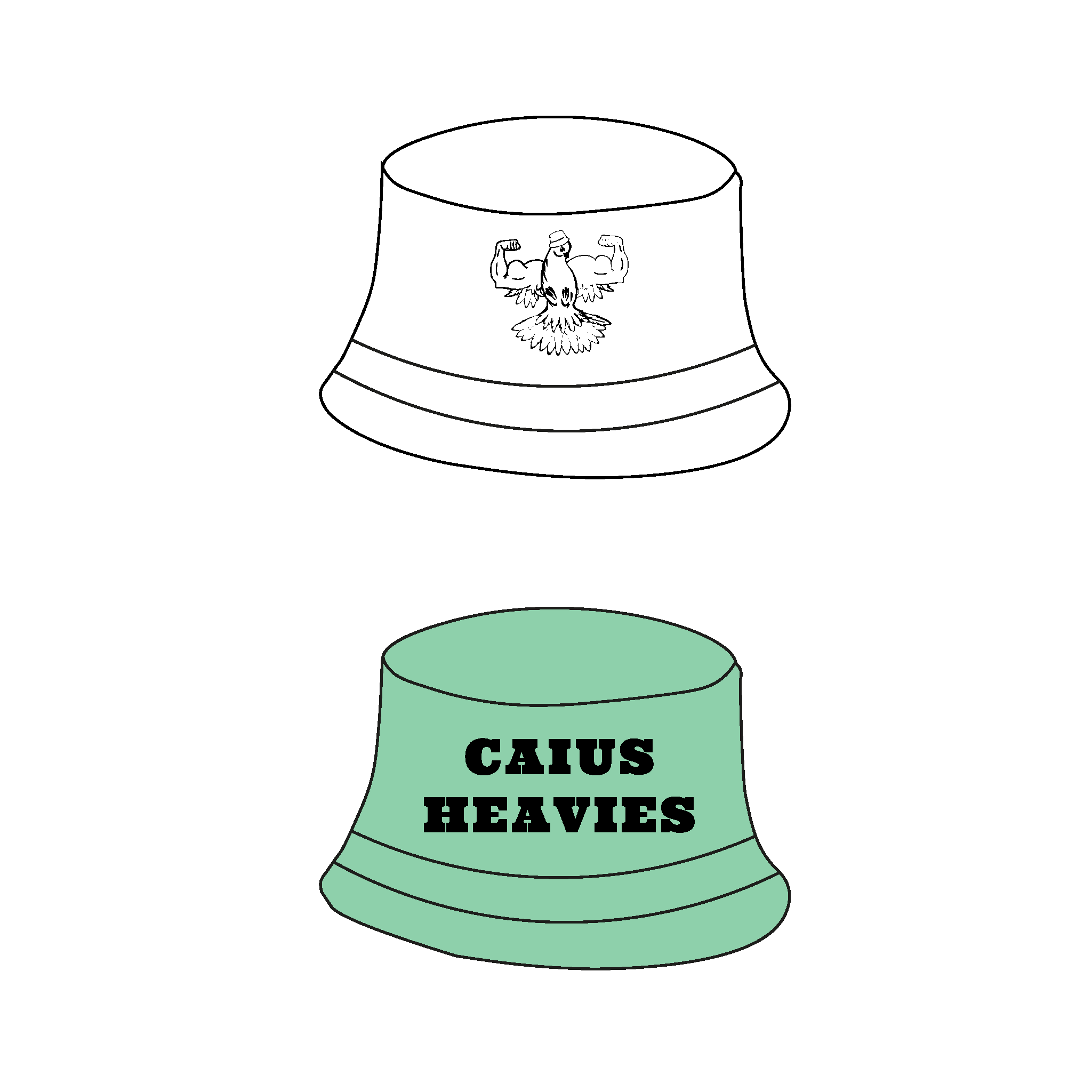 Caius Boat Club Reversible Bucket Hat