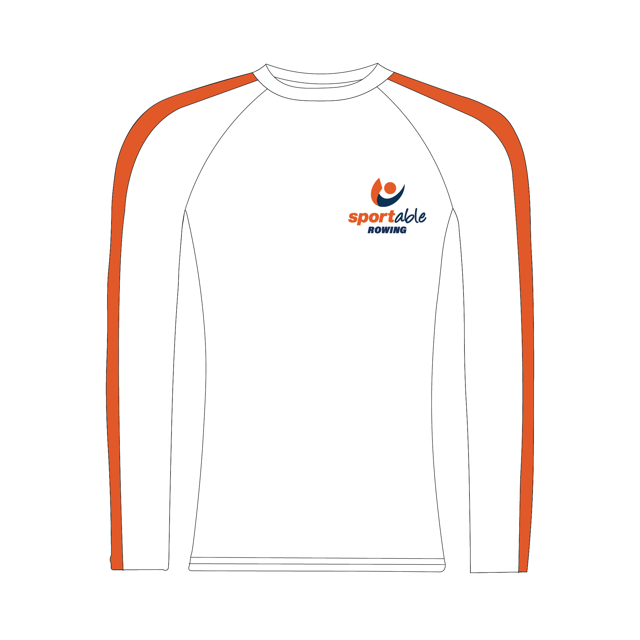Sportable White Long Sleeve Base Layer