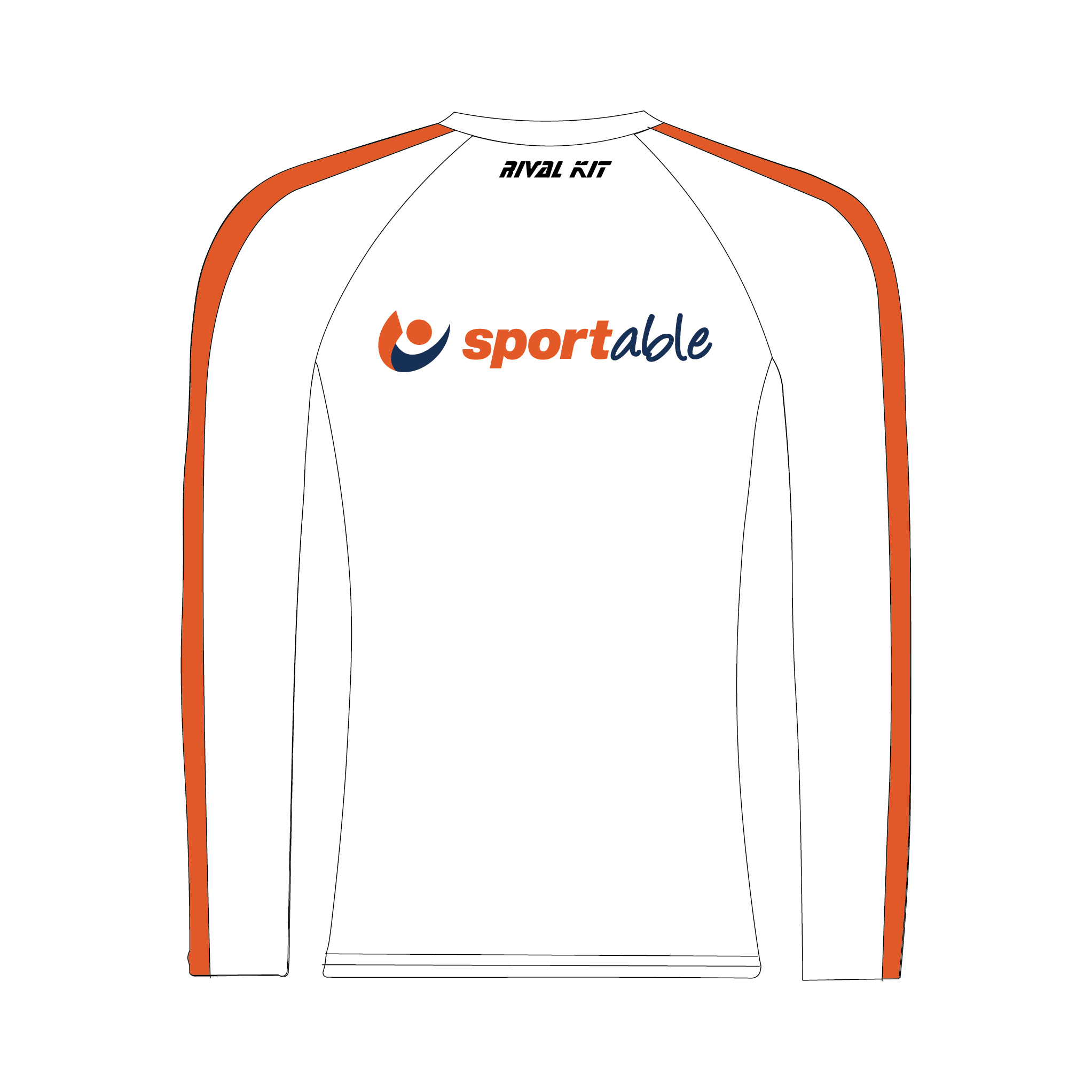 Sportable White Long Sleeve Base Layer