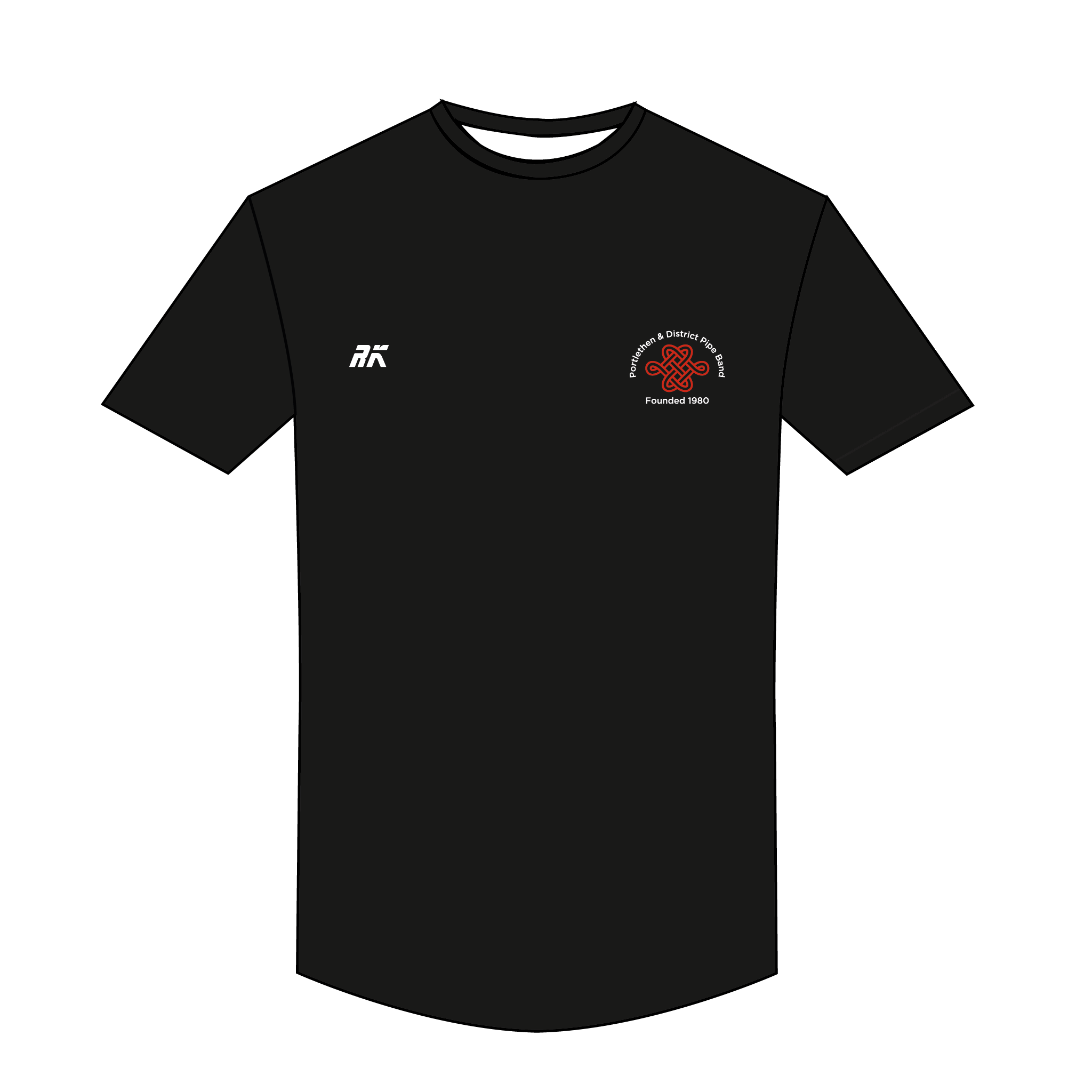 Portelthen & District Pipe Band Black Gym T-Shirt