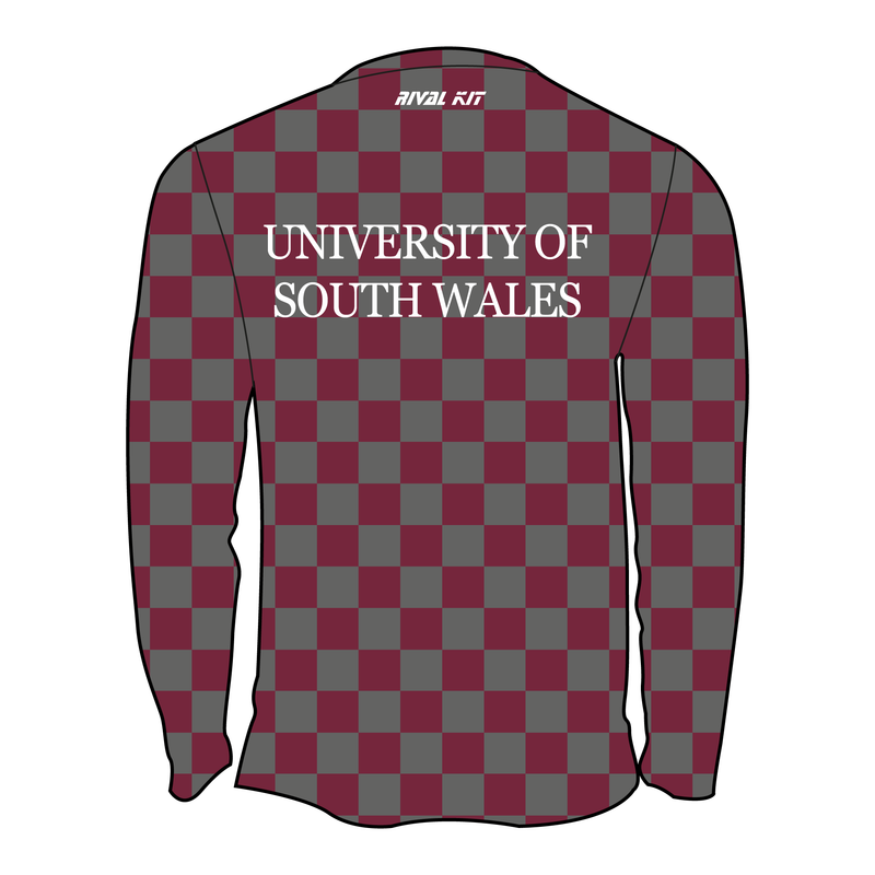 University of South Wales Rowing Club Bespoke Pattern Long Sleeve Gym T-Shirt