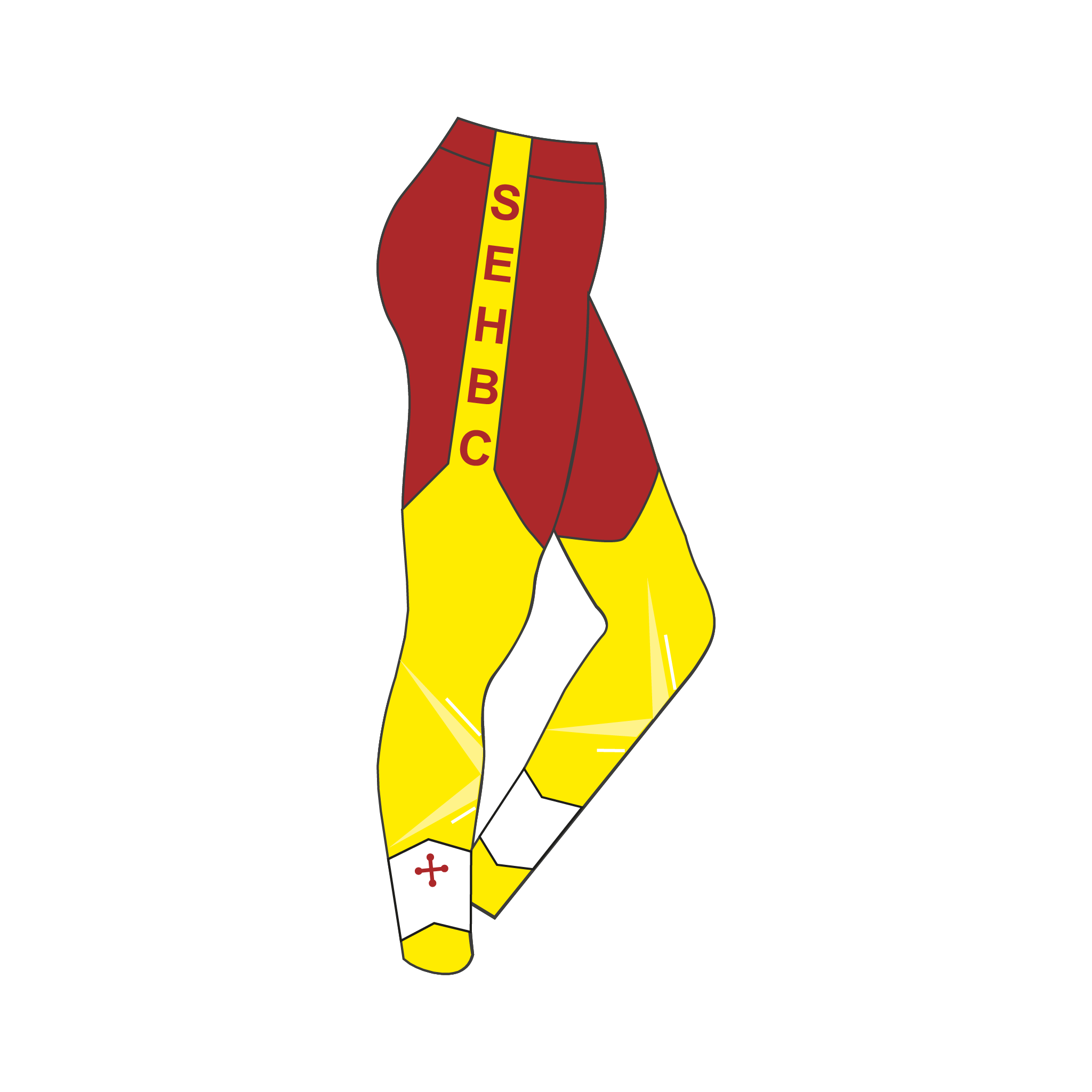 St Edmund Hall gold and maroon leggings