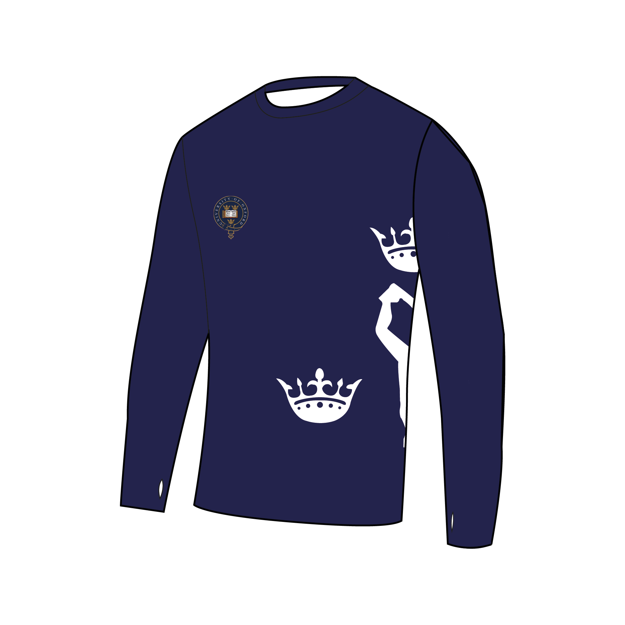 Oxford Sirens Cheerleading Bespoke Long Sleeve Gym T-Shirt
