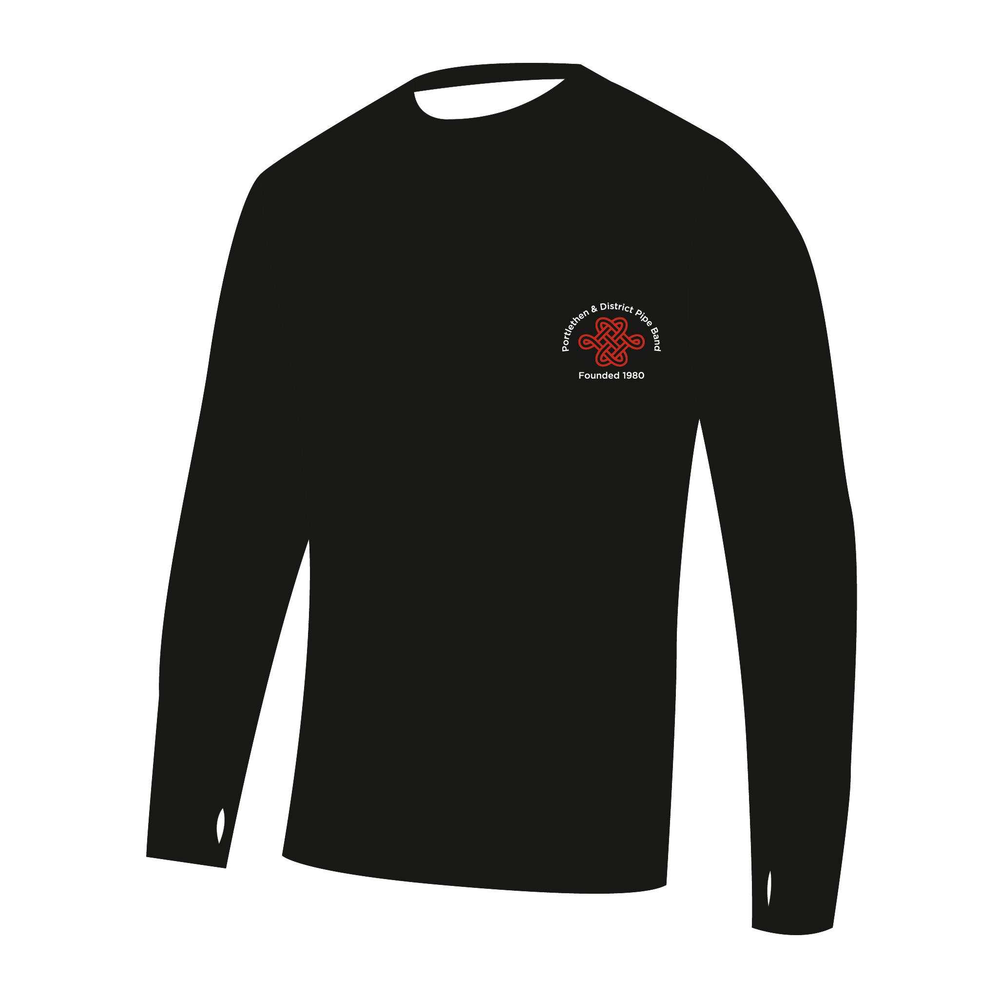 Portelthen & District Pipe Band Black Long Sleeve Gym T-Shirt