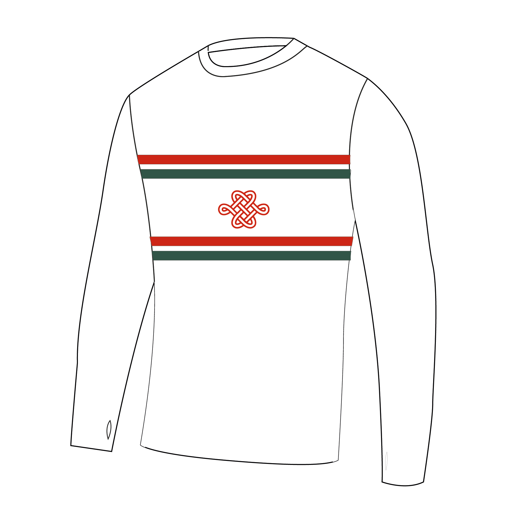 Portelthen & District Pipe Band White Long Sleeve Gym T-Shirt