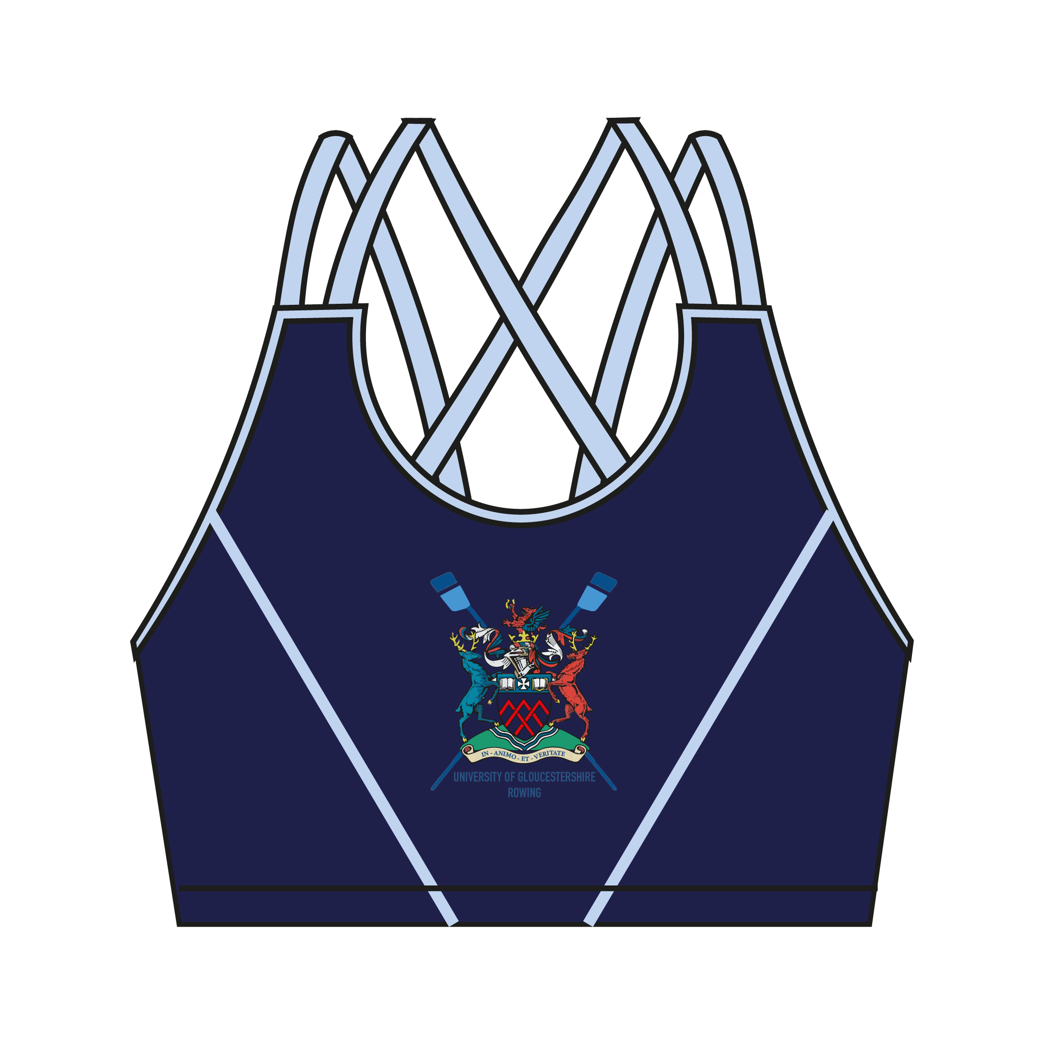 University of Gloucestershire Rowing Club Strappy Sports Bra – Rivalkit USA