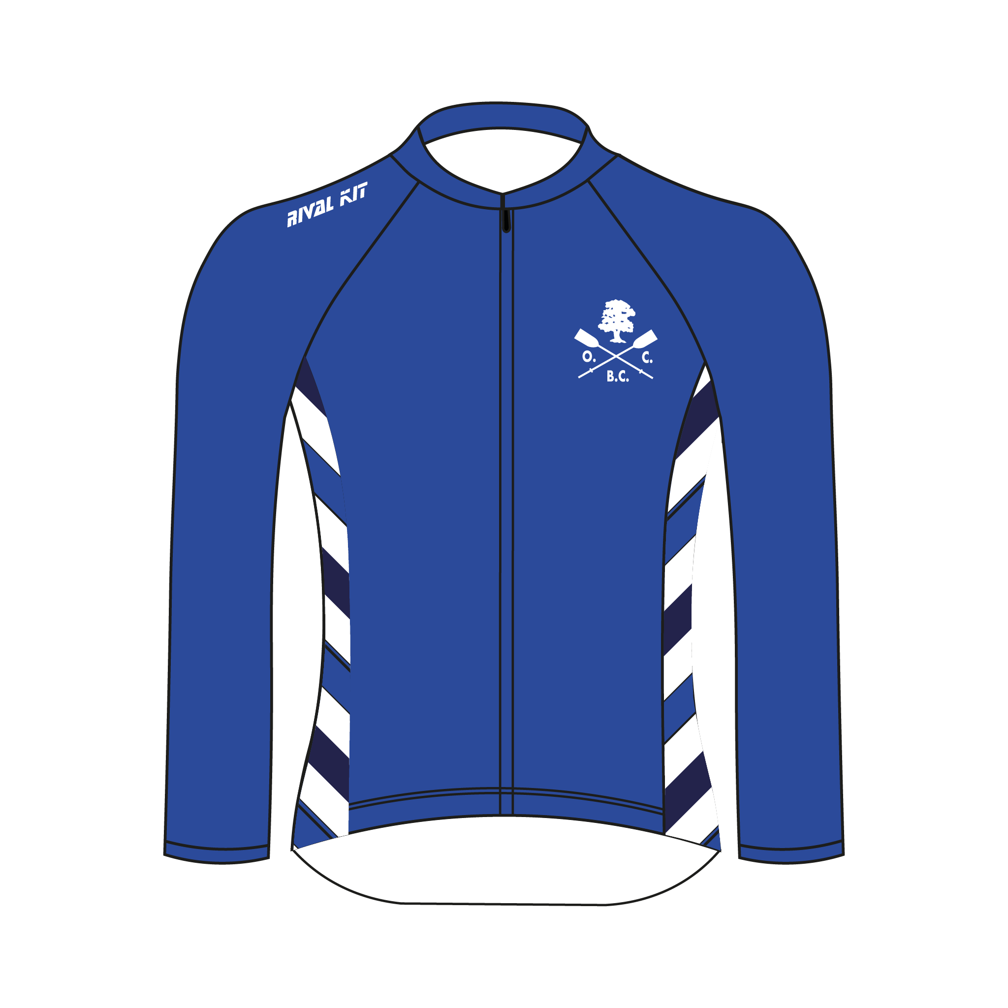 Old Canfordian Boat Club Long Sleeve Blue Cycling Jersey