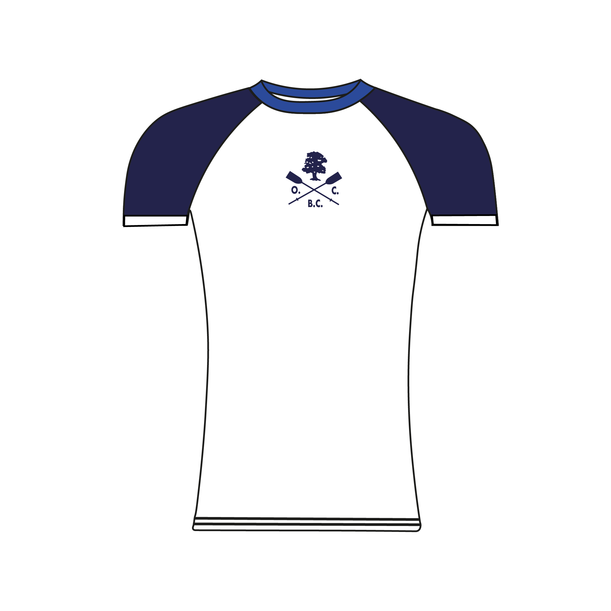 Old Canfordian Boat Club Navy and White Short Sleeve Base Layer
