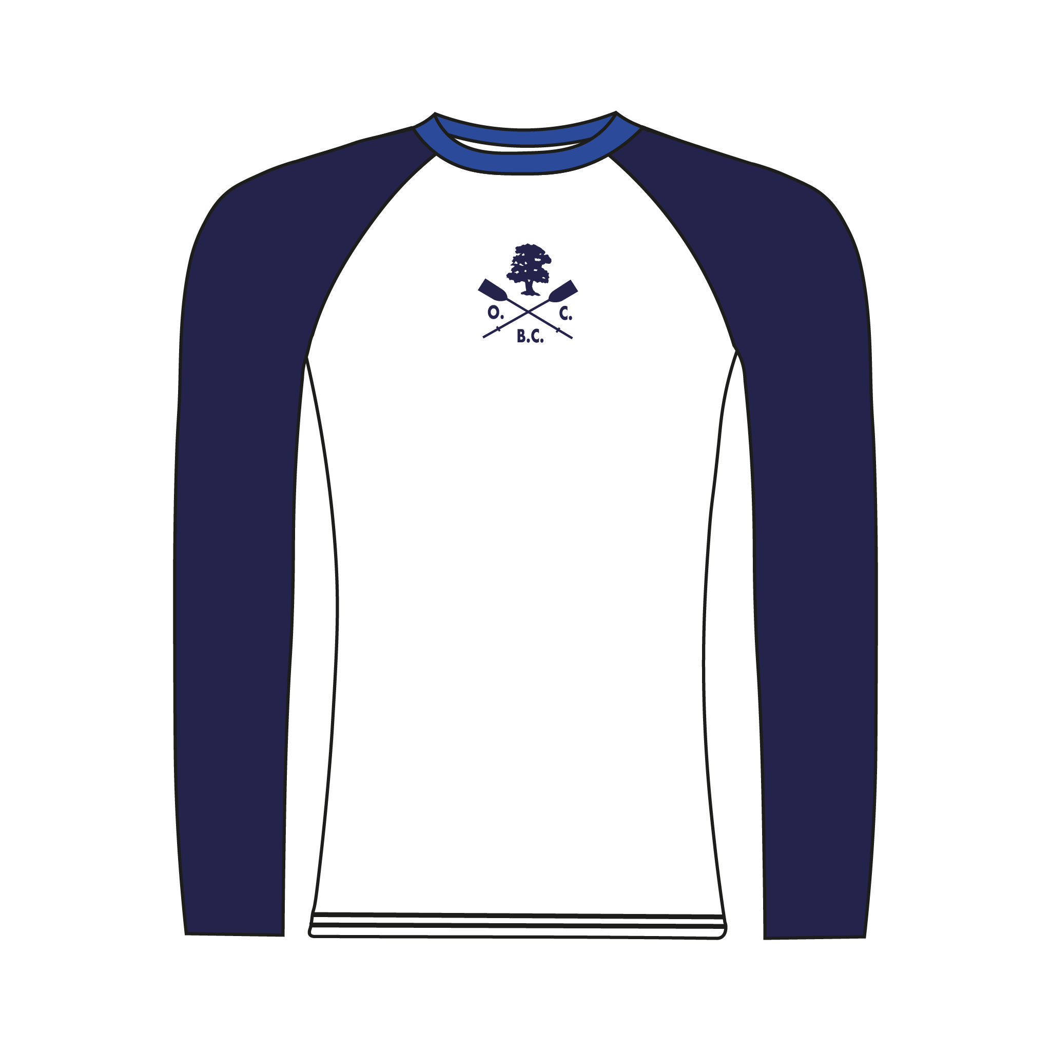 Old Canfordian Boat Club Navy and White Long Sleeve Base Layer