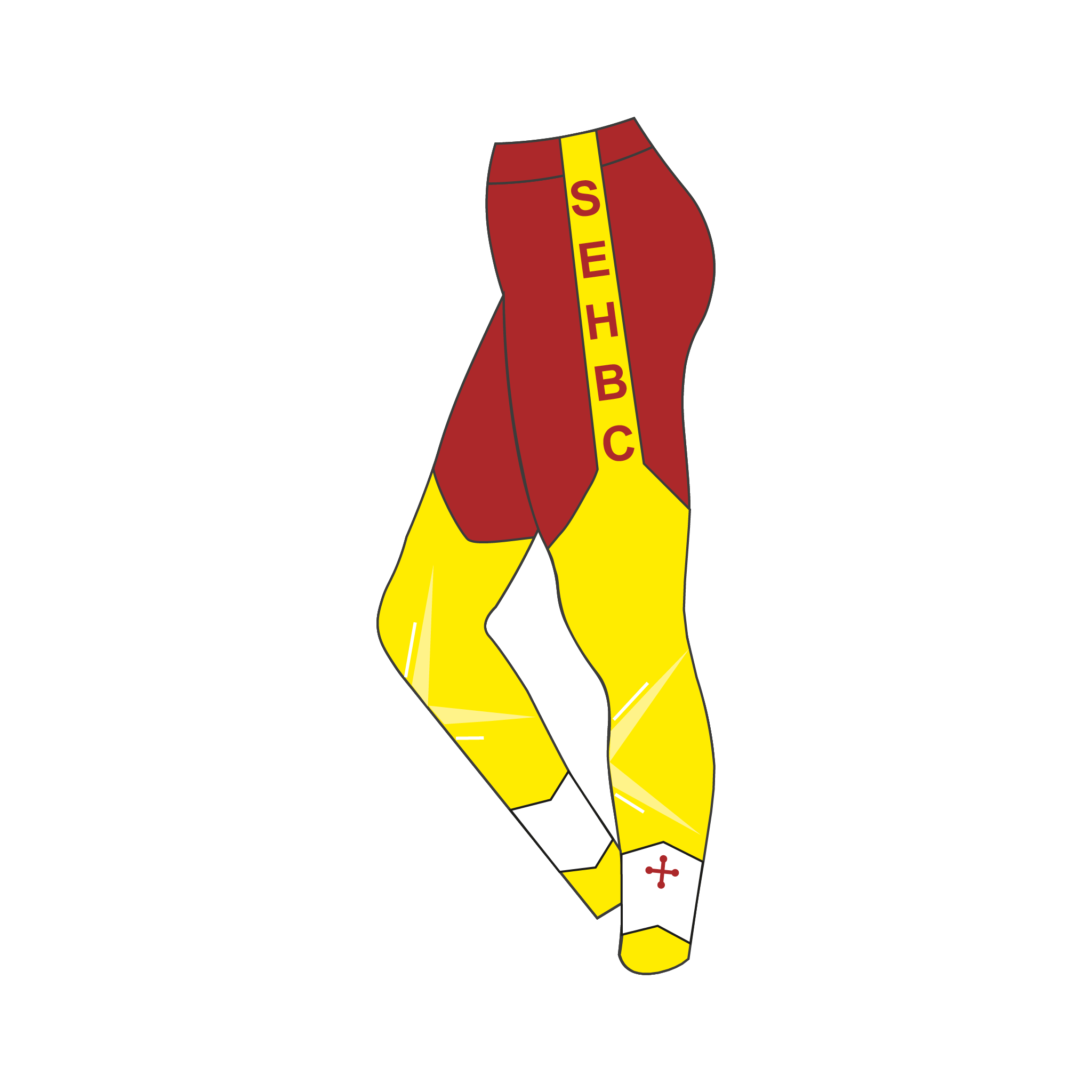 St Edmund Hall gold and maroon leggings