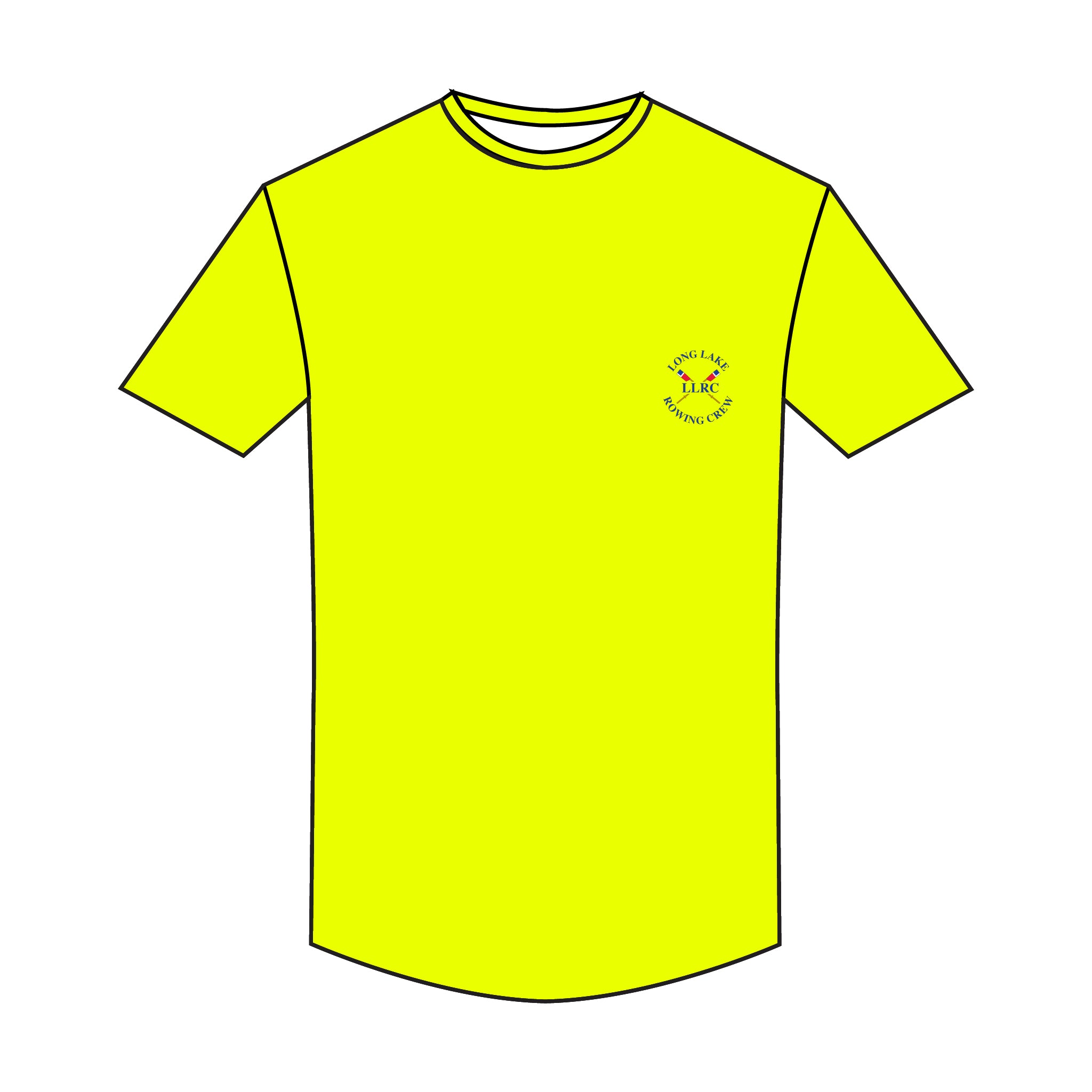 Long Lake Rowing Crew Hi-Vis Bespoke Short Sleeve Gym T-shirt