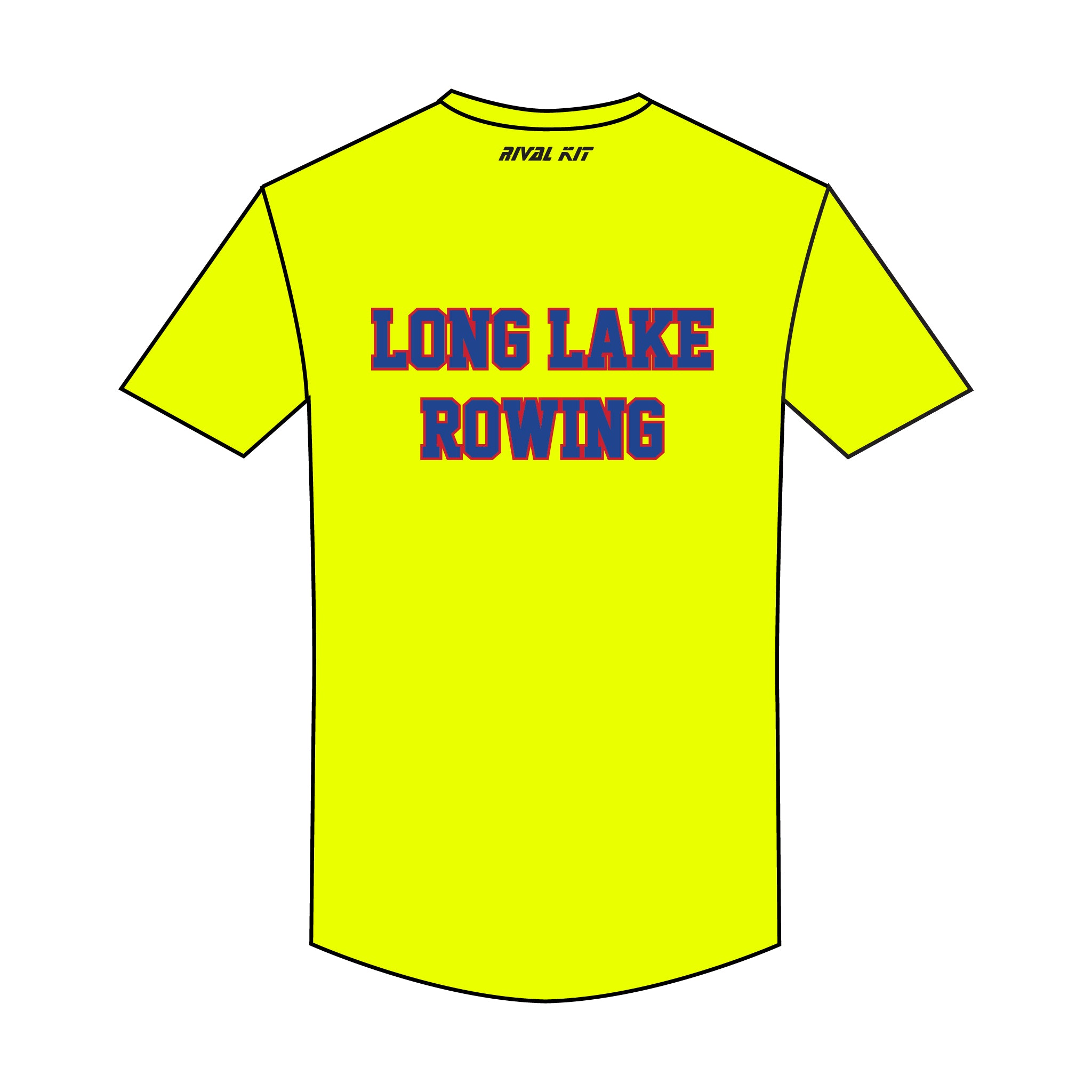 Long Lake Rowing Crew Hi-Vis Bespoke Short Sleeve Gym T-shirt