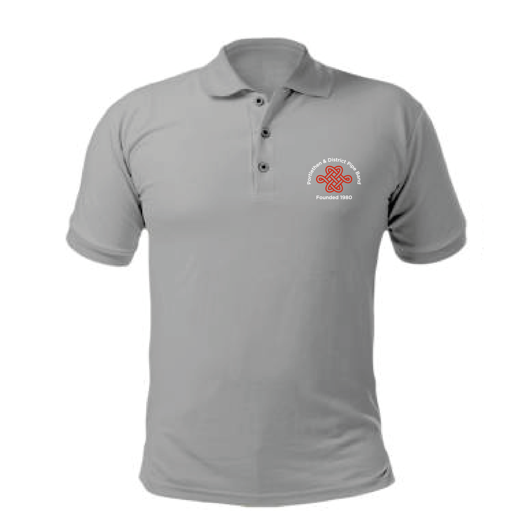 Portelthen & District Pipe Band Grey Polo