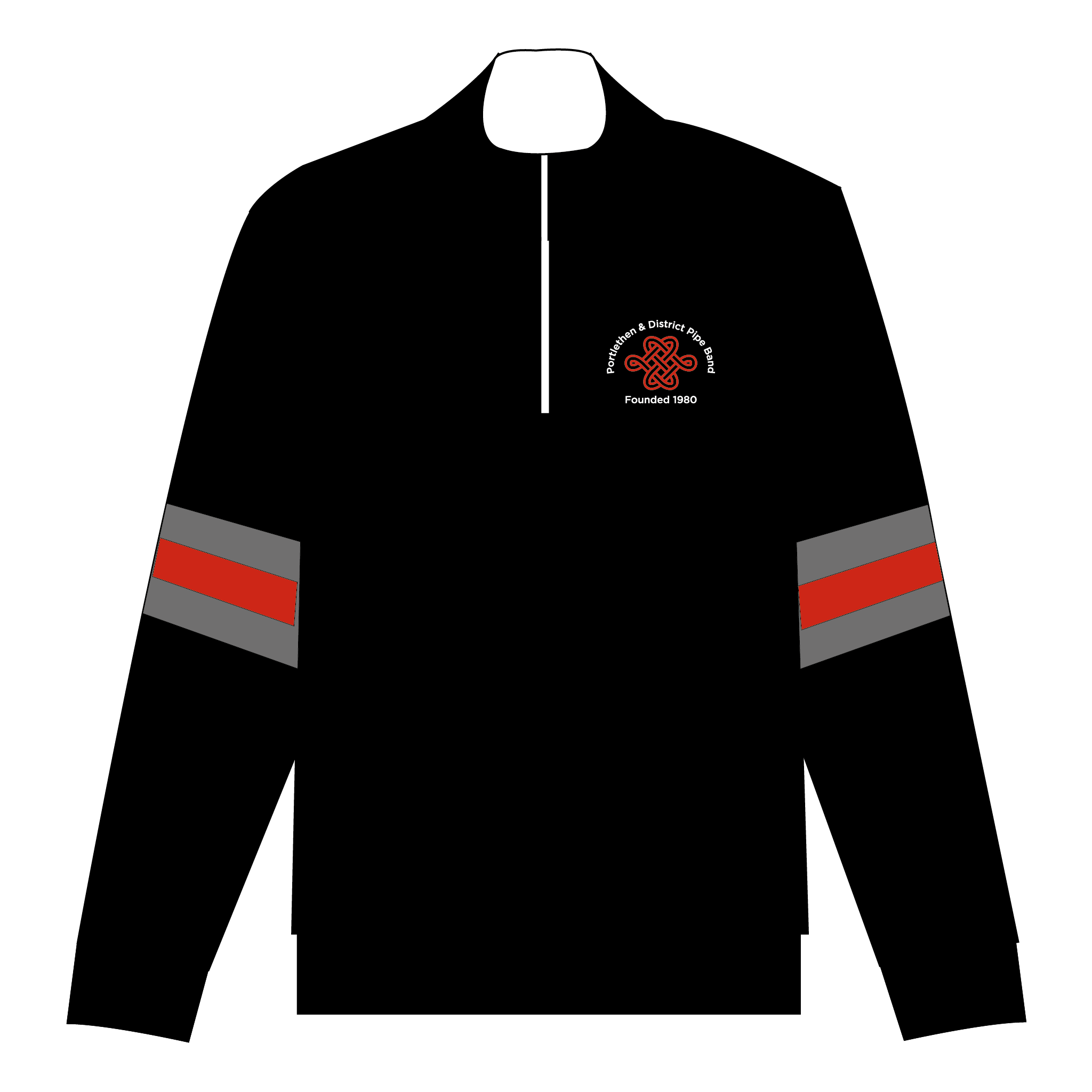 Portelthen & District Pipe Band Striped Q-zip