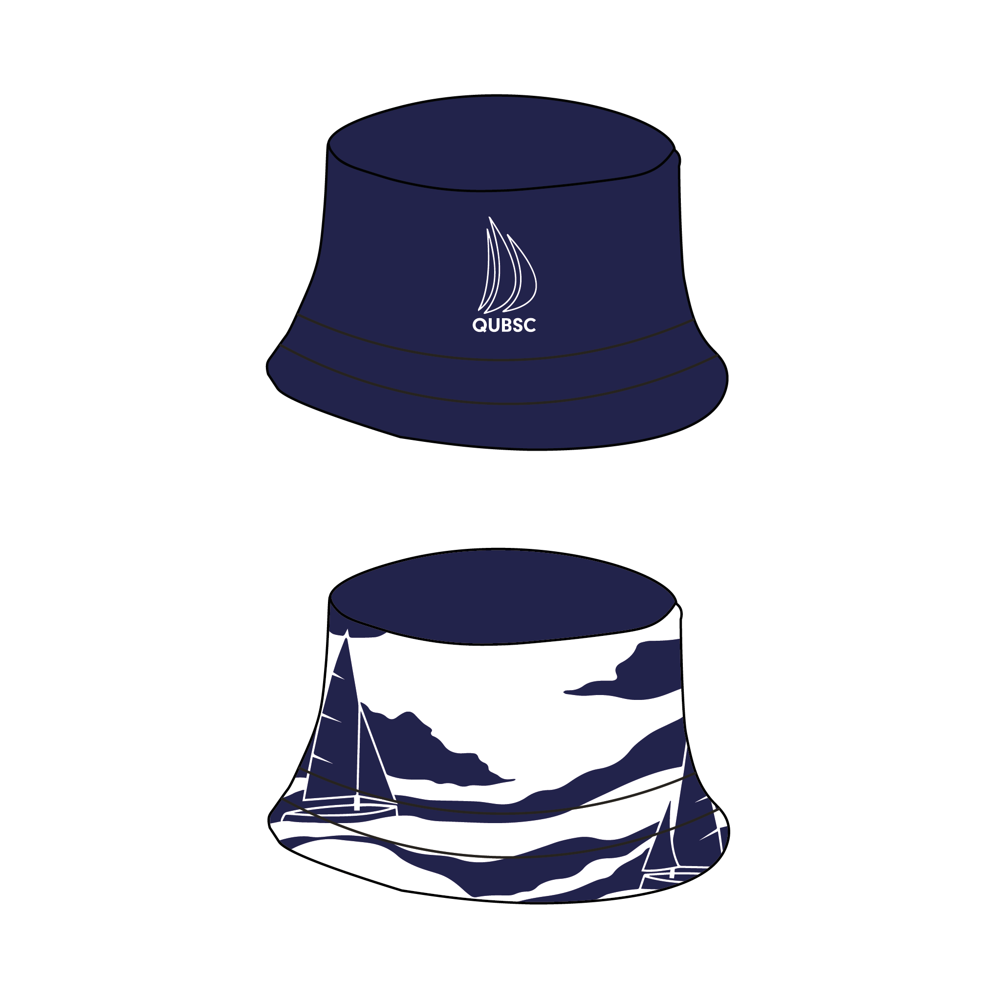 Queen's University Belfast Sailing Club  Reversible Bucket Hat