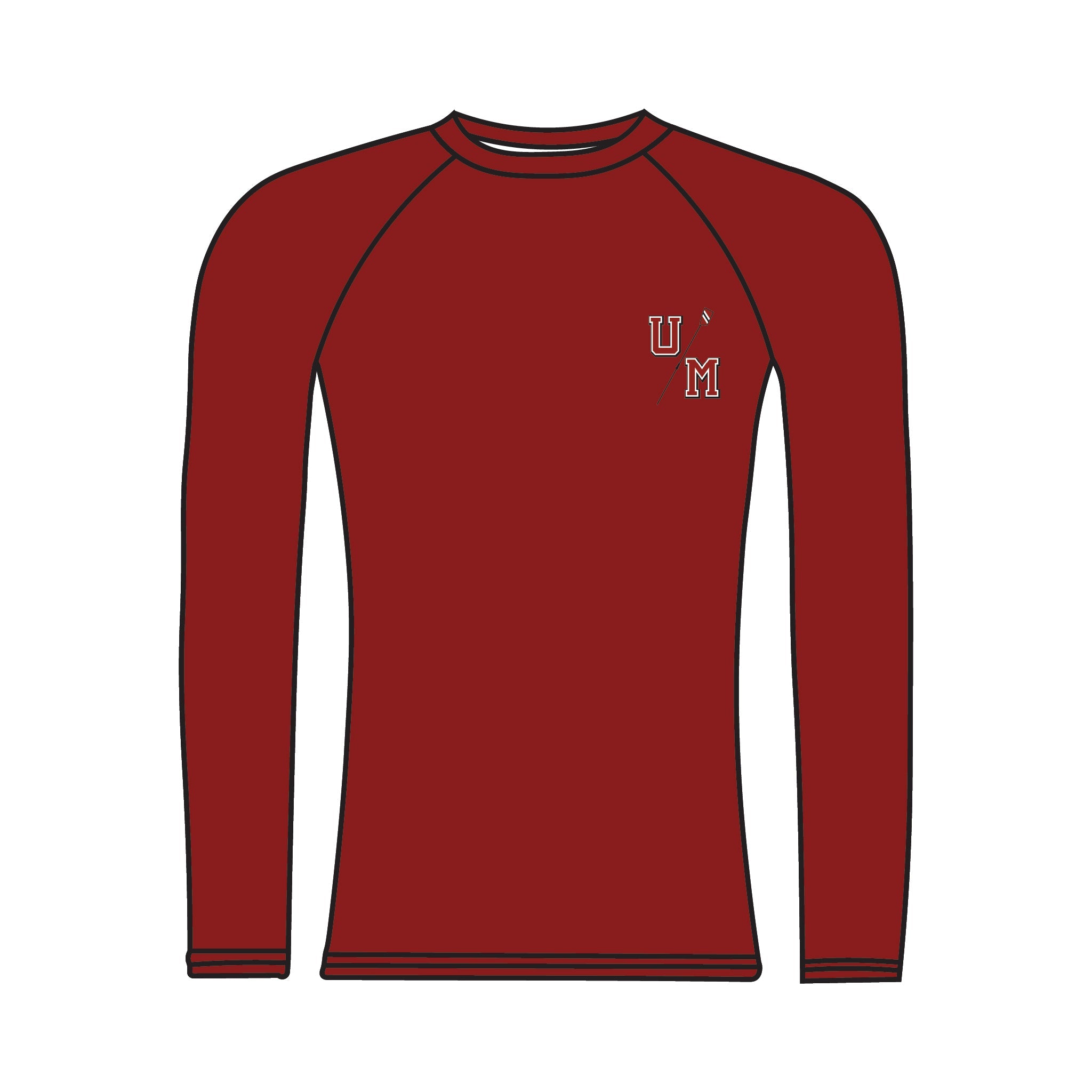 University of Massachusetts Men’s Rowing Long Sleeve Base Layer 1