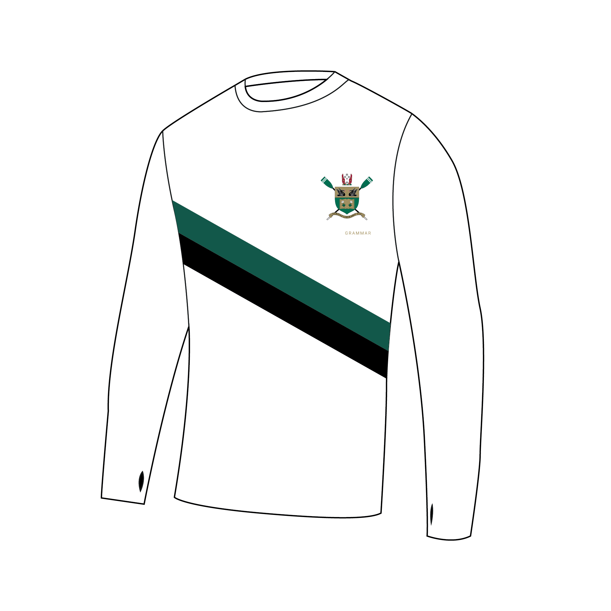 Gippsland Grammar  Rowing Bespoke Long Sleeve Gym T-Shirt