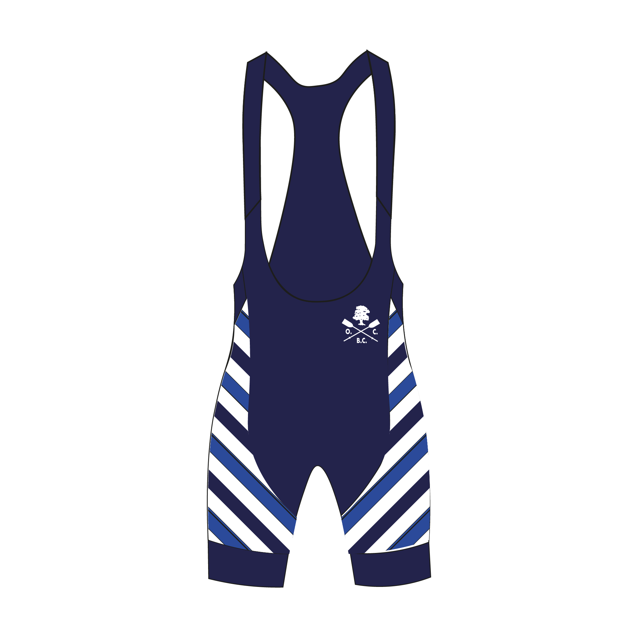 Old Canfordian Boat Club Striped Cycling Bib Shorts